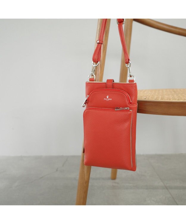 PELLE BORSA スリムポシェット Comfy 6701 レッド