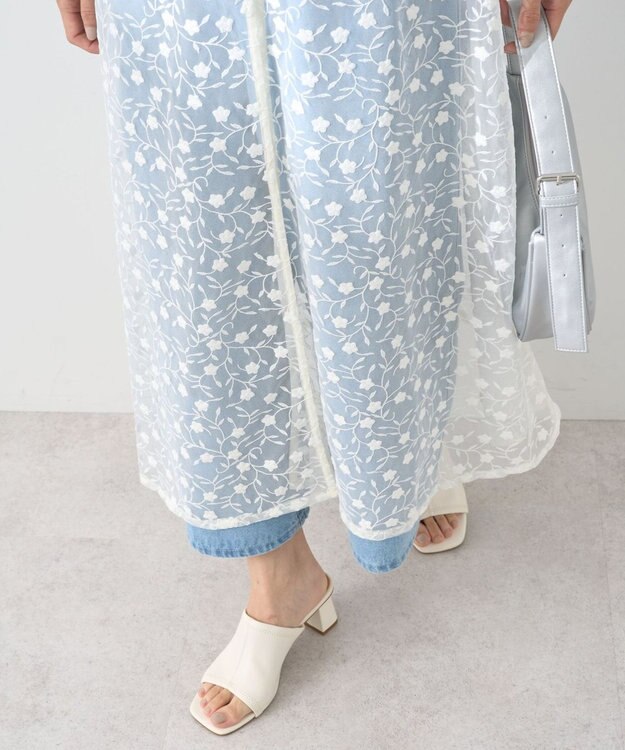 earth music&ecology チュールレースレイヤードキャミドレ Ivory