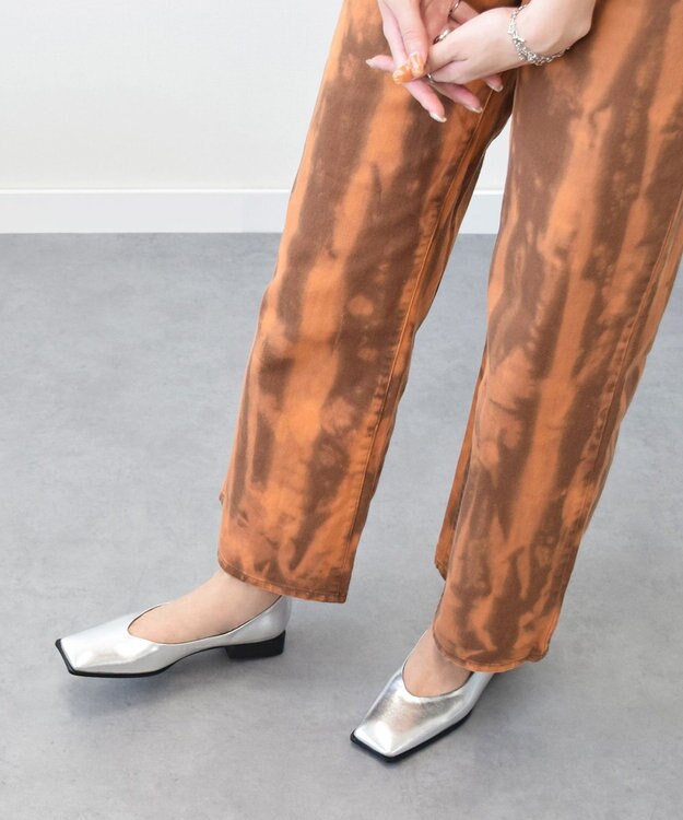 INTER-CHAUSSURES 【FABIO RUSCONI】スクエアトウVカットカッターシューズ シルバー