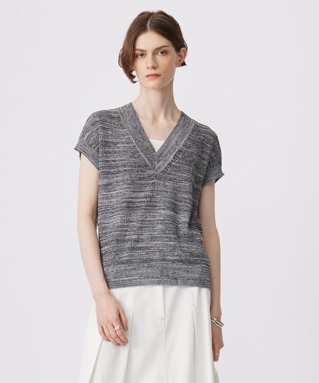 ICB 【洗える】ルレックスベースダイ プルオーバーニット シルバー系7