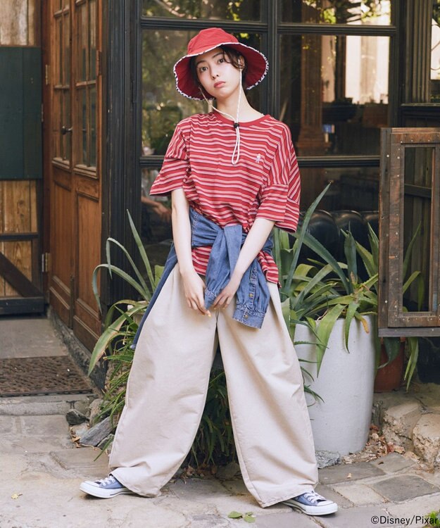 earth music&ecology 【予約】レトロボーダーTシャツ/TOY STORY レッド