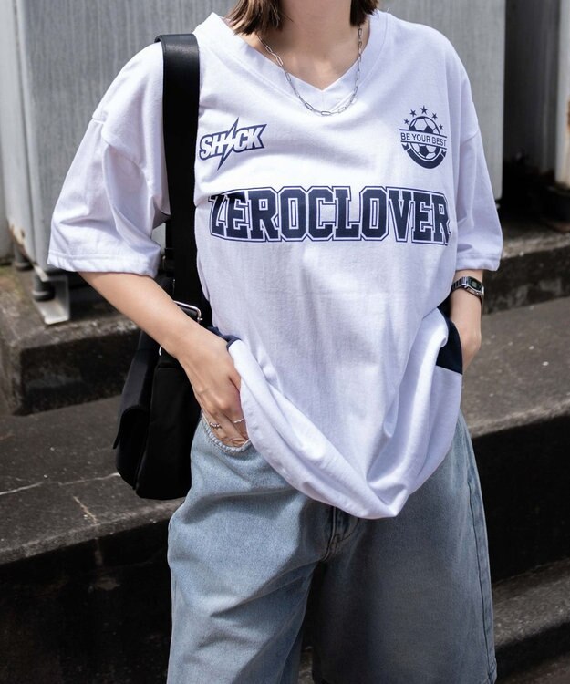 WEGO ZRCVゲームビッグTシャツ ホワイト