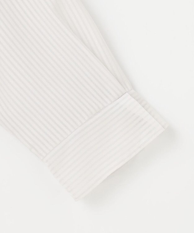 J.PRESS LADIES L シャドーストライプ ボウタイ風 カットソー グレージュストライプ系