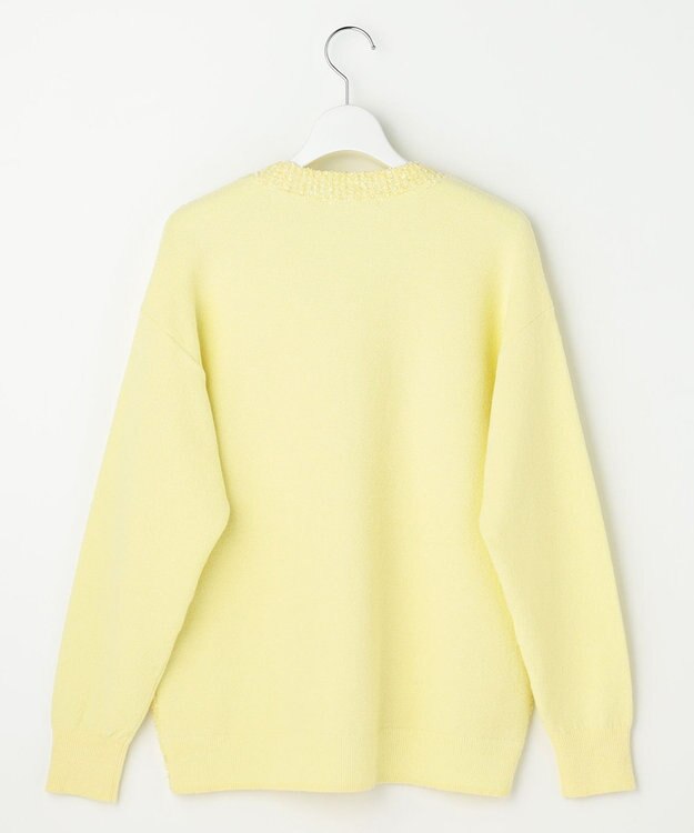 自由区 S ブークレミックスツイードニット カーディガン イエロー