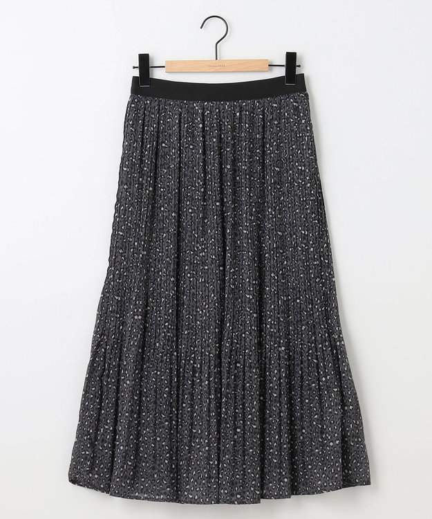 SHARE PARK LADIES レオパードプリーツスカート ライトグレー系5