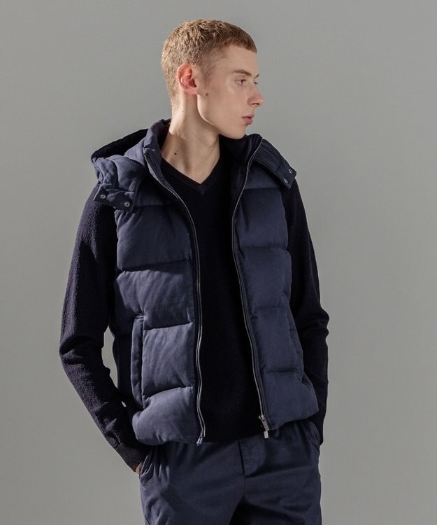 JOSEPH HOMME コマスエード　ダウンベスト ネイビー系