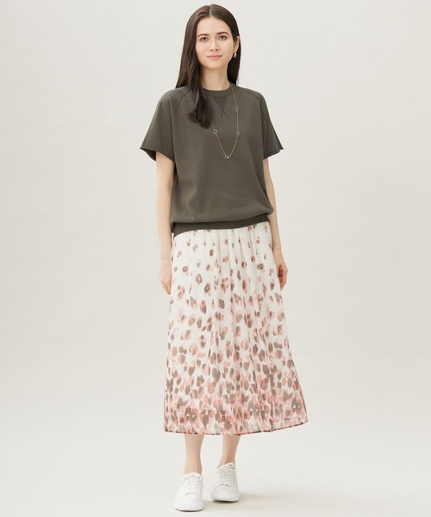 自由区 【洗える】コットンループバックスウェット ニット ダークカーキ