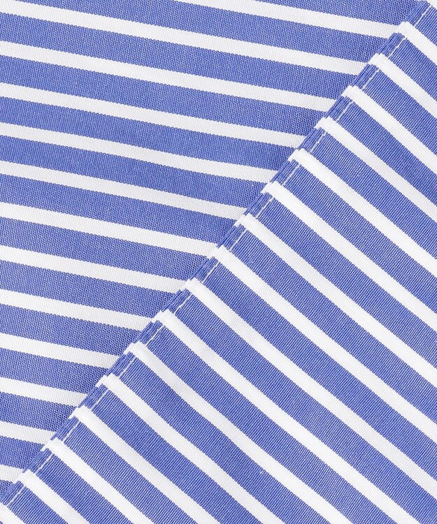 #Newans 【ANSWER for ヘルシーカジュアル】ワイドスリーブシャツ ブルー系ストライプ