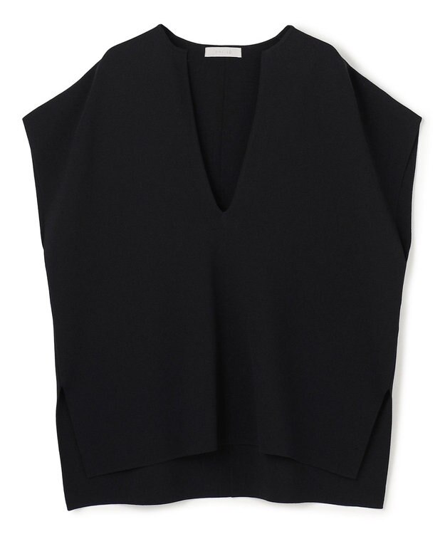 UNFILO L 【WEB限定カラー】スゴ機能美ニット キーネック ジレ ブラック