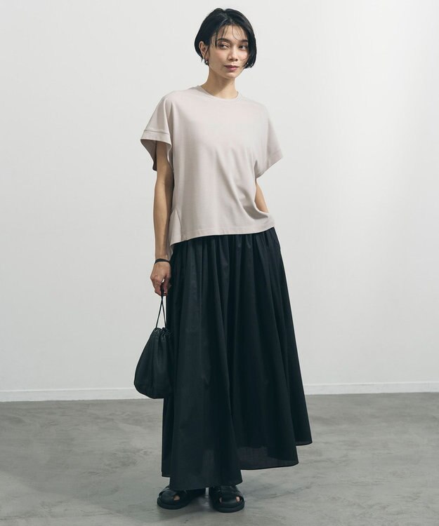 UNFILO 【一部店舗限定カラー】BEAUTY FORM-T コクーンTシャツ グレージュ