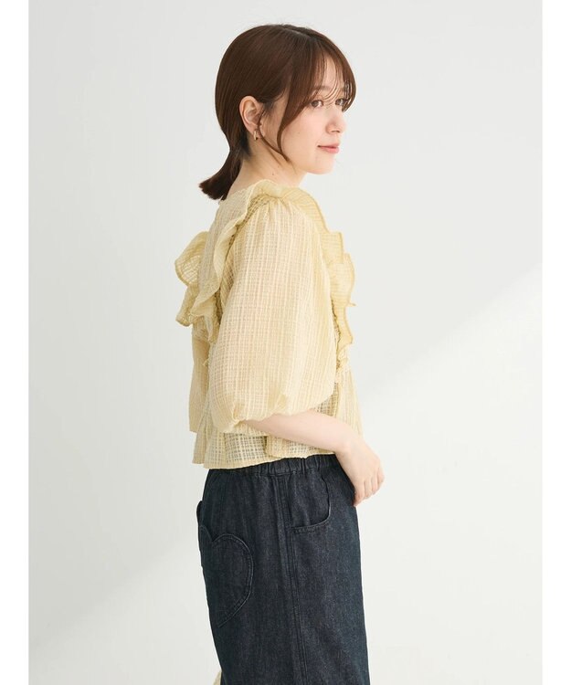 Green Parks ・ＥＬＥＮＣＡＲＥ　ＤＵＥ　シャドーチェックブラウス Yellow