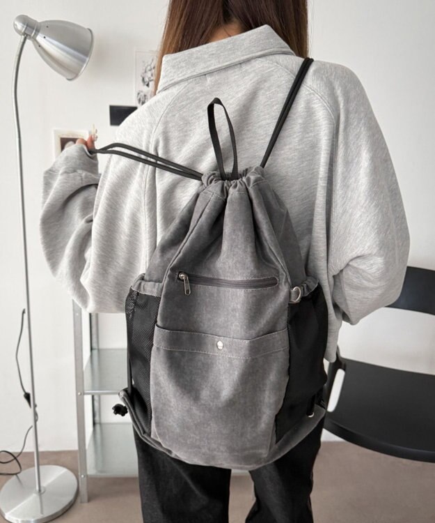 WEGO サイドメッシュポケットナップサック スミクロ