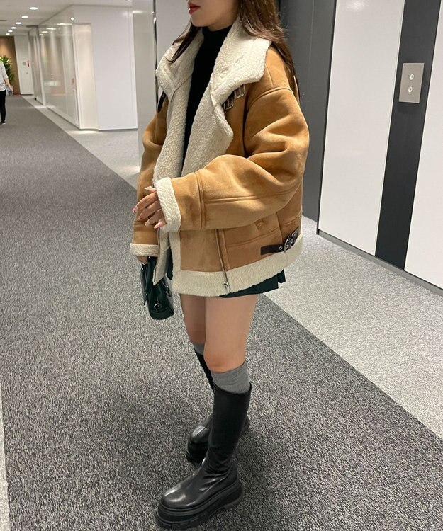 WEGO ボアフライトジャケット ベージュ