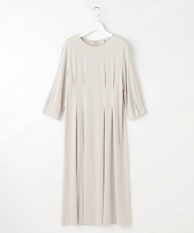 J.PRESS LADIES トリアセスムース フレア ワンピース ライトグレー系