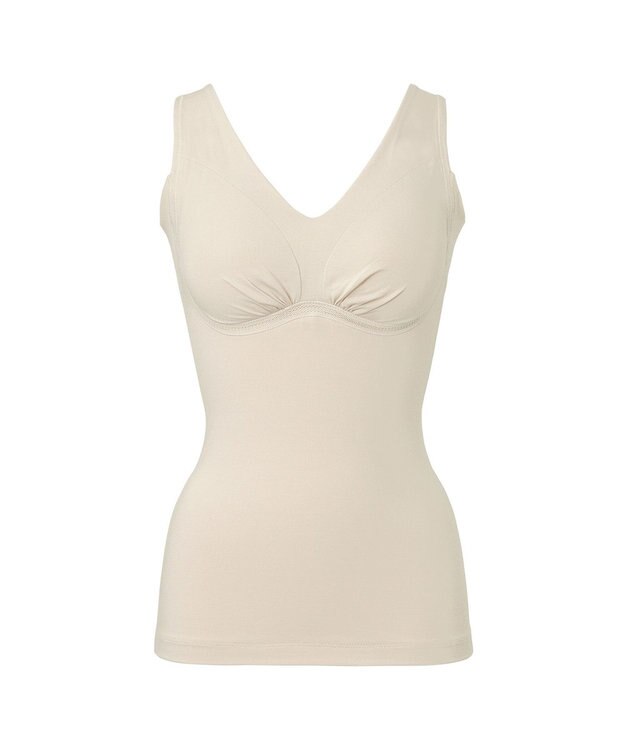 BRADELIS New York 【Yukine inc. 】ゆきねえ365綿混モアらくフルカップブラキャミ23 補正下着 締め付けすぎない快適シェイパー パールグレージュ