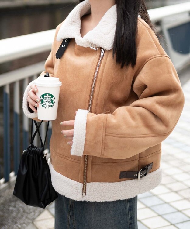 WEGO ボアフライトジャケット ベージュ