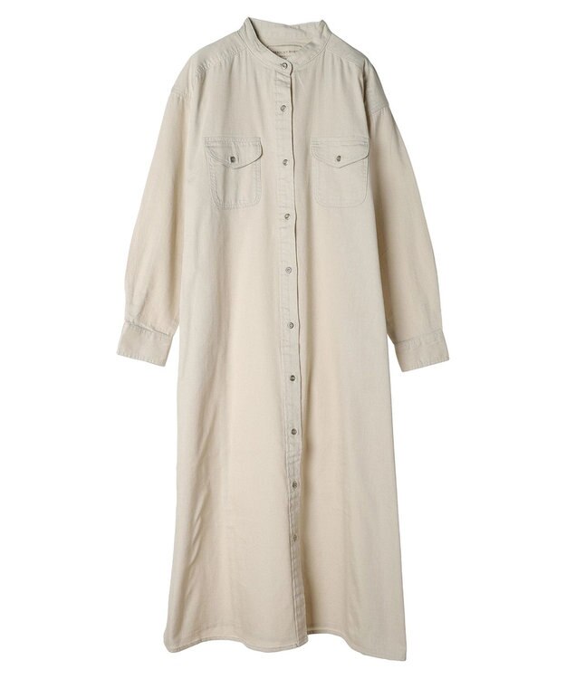 AMERICAN HOLIC ツイルＷポケットＡラインワンピース Ivory