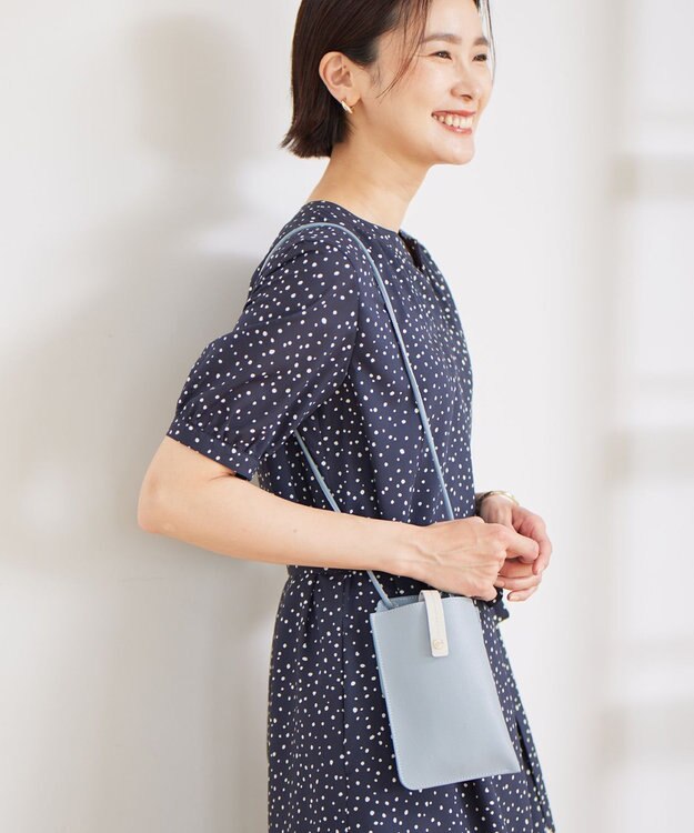 J.PRESS LADIES 【WEB限定カラーあり・セットアイテム】コインケース付き スマホ ポシェット サックスブルー系
