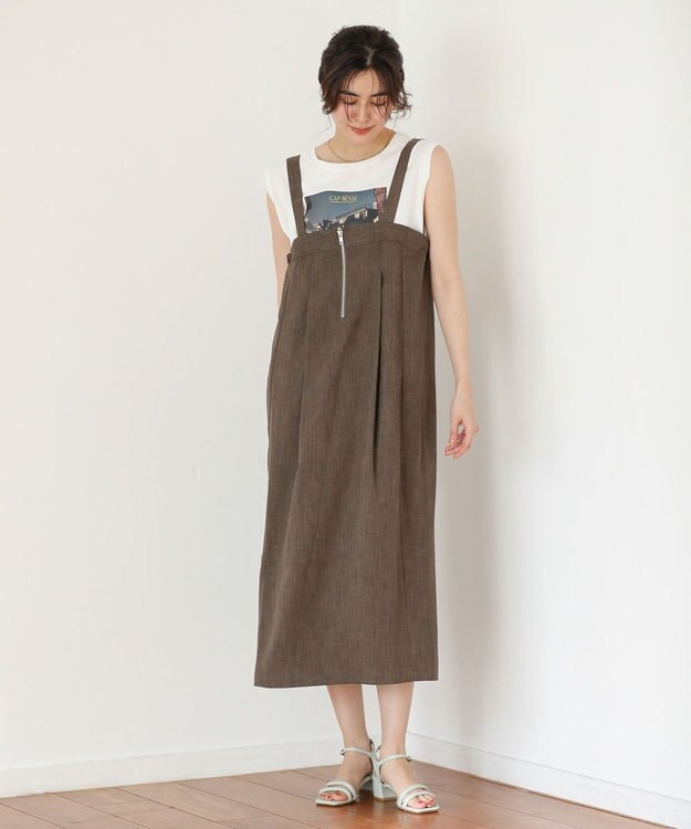 マルチWAYフロントzipサロペットスカート / Green Parks