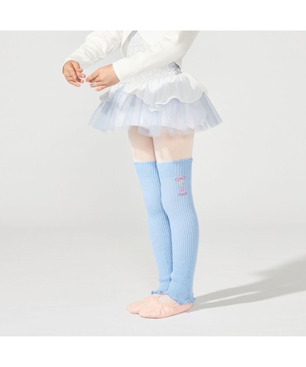 Chacott キッズ レッグウォーマー サックスブルー