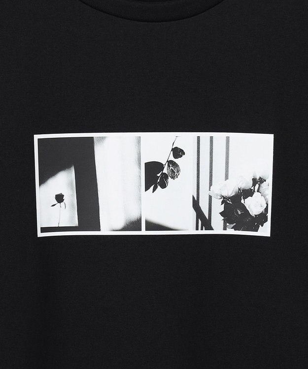 ICB クロップド ロゴTEE（フォトプリント） ブラック