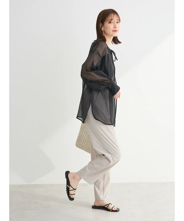 Green Parks ・ＥＬＥＮＣＡＲＥ　ＤＵＥ　２ｗａｙシアーブラウス Black