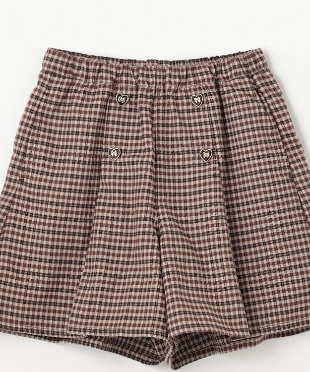 ANY KIDS チェックショートパンツ ブラウン