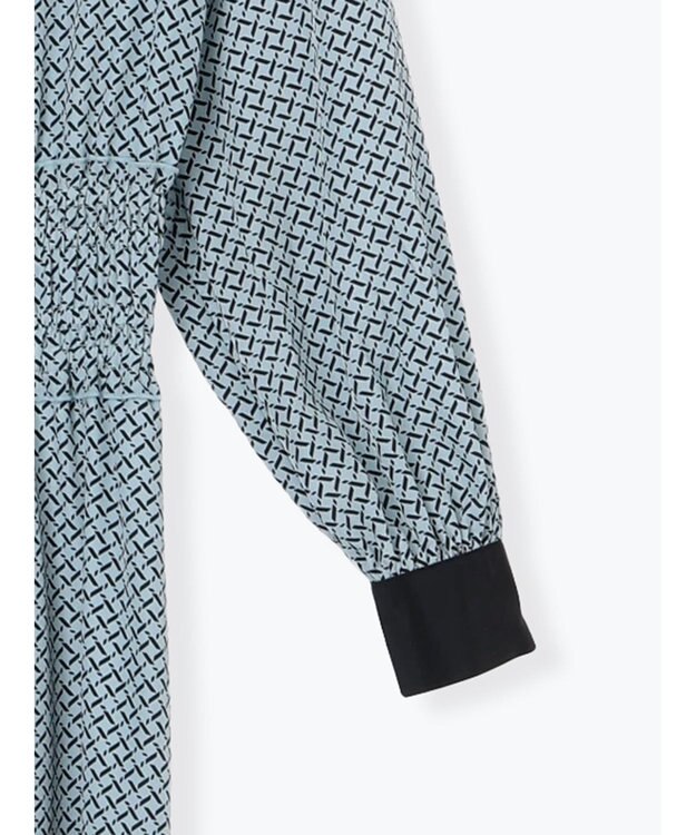 Te chichi バイカラーシャーリングワンピース ブルー