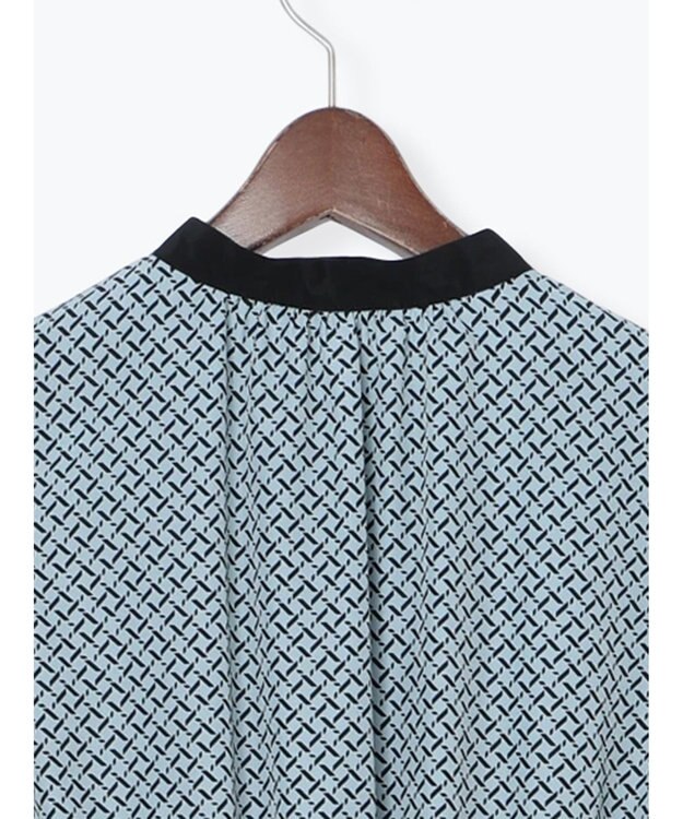 Te chichi バイカラーシャーリングワンピース ブルー