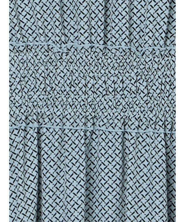 Te chichi バイカラーシャーリングワンピース ブルー