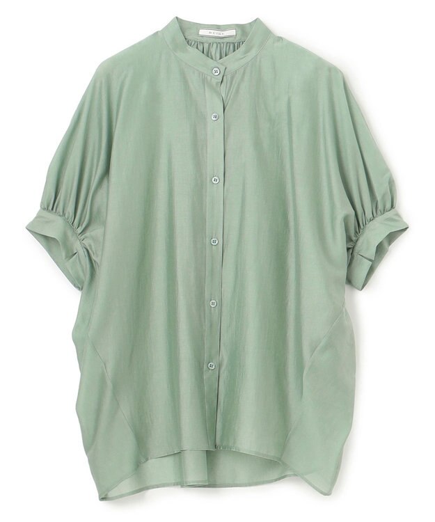 BEIGE， 【洗える】AMARYLLIS / シアーパフオーバーサイズブラウス Green