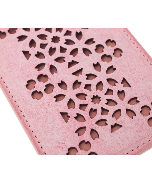 genten 【新色】フラッターカットワーク パスケース サクラピンク