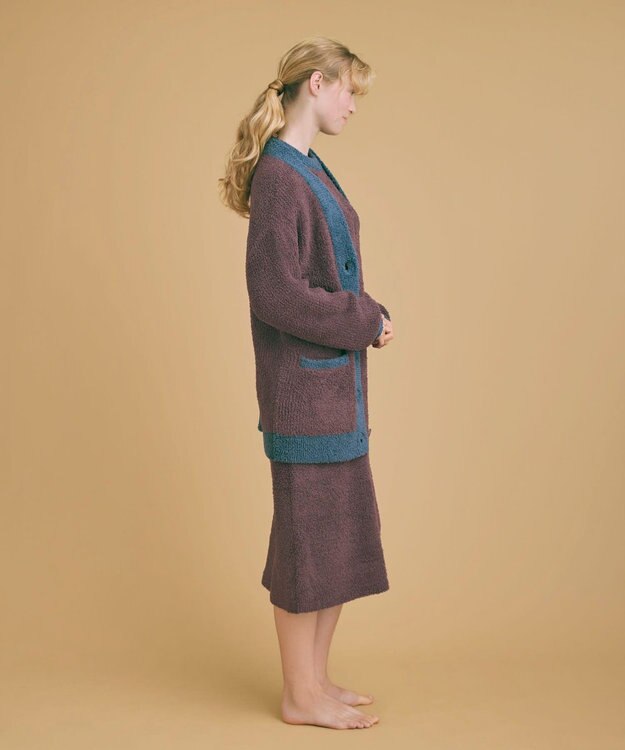 une nana cool カラーブロッキング　カーディガン ブラウン