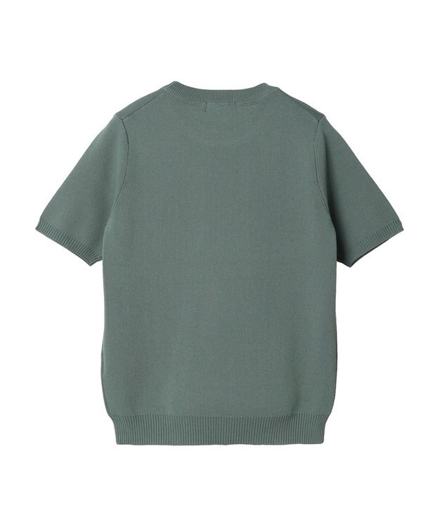 earth music&ecology 総針クルーネックハンソデプルオーバー Green