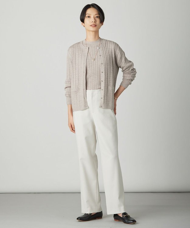 J.PRESS LADIES KNIT BASIC クルーネック ニット ベージュ系