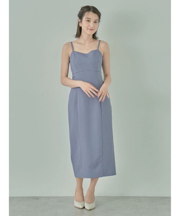 earth music&ecology ＳＥＴ２点　レースブラウス付きナローワンピース Grayish Blue