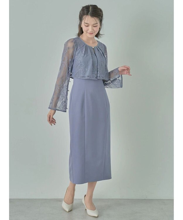 earth music&ecology ＳＥＴ２点　レースブラウス付きナローワンピース