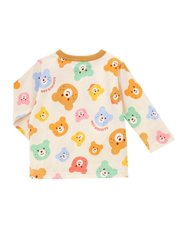 MIKI HOUSE HOT BISCUITS 【80-120cm】 カラフルビーンズ 総柄長袖Tシャツ マルチカラー