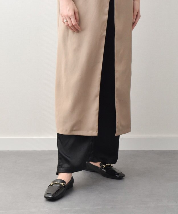 INTER-CHAUSSURES 【FABIO RUSCONI】スクエアトウサケットビットローファー ブラックエナメル