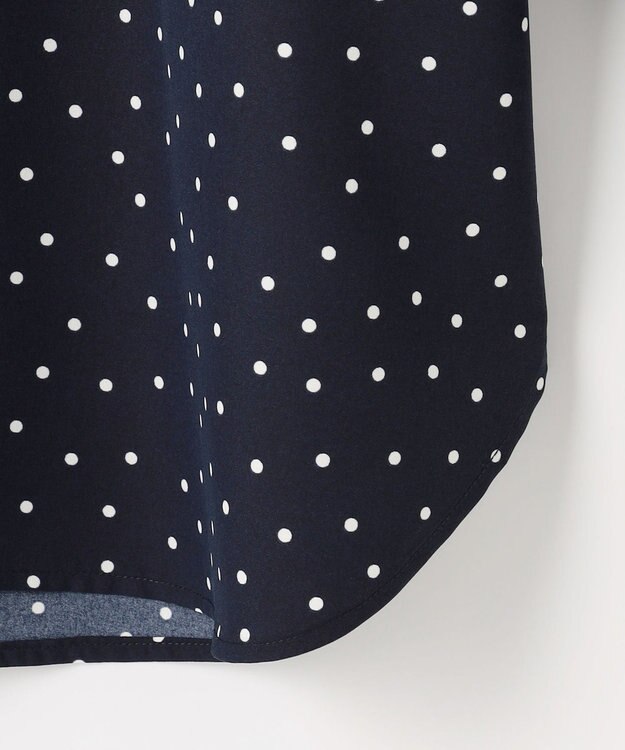 ANY SIS ラッフルレイヤード ブラウス ネイビードット