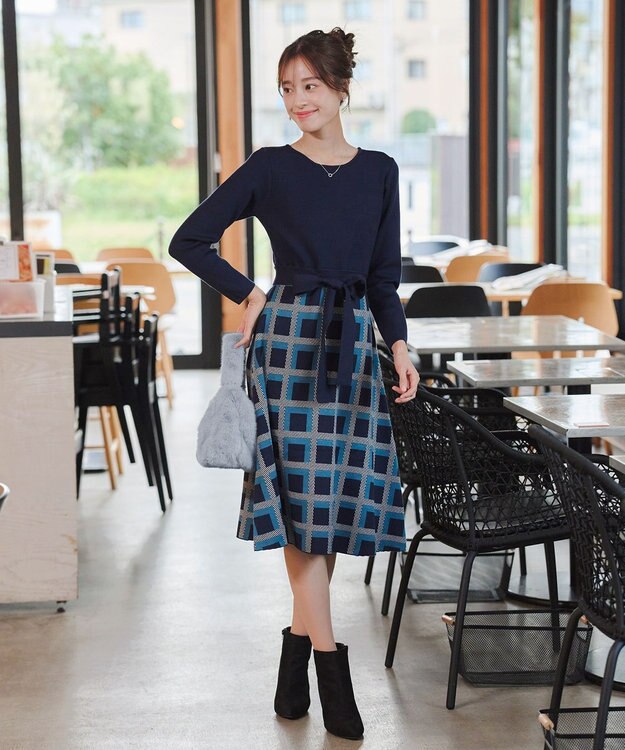 Tiaclasse 【安田美沙子さん着用】フェイクファーバック グレー