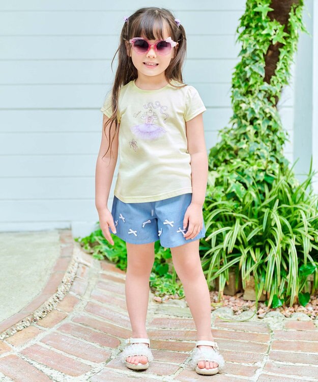 ANY KIDS ひんやりクール アップリケTシャツ クリーム（ドレス）