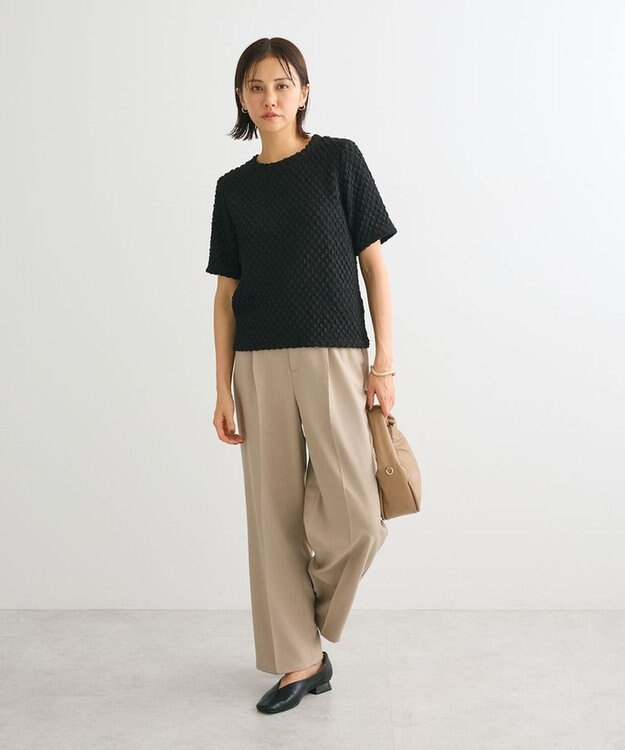 Green Parks ポコポコ５分袖プルオーバー Black