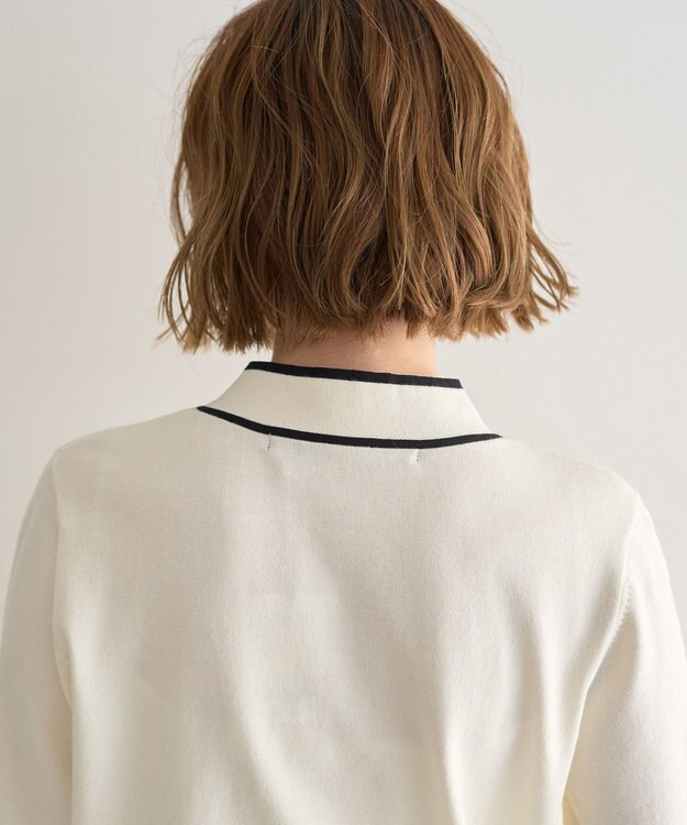 YECCA VECCA 配色ボウタイニット Ivory