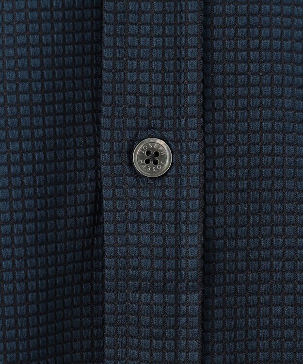 JOSEPH HOMME コンフォートクリアギンガム　ウイングカラーシャツ ネイビー系