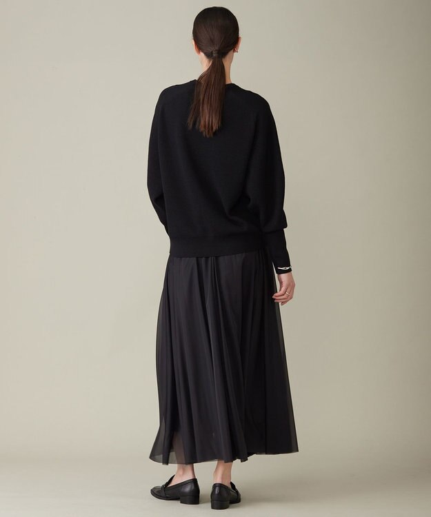 ICB 【洗える】 ウールポリエステルハイゲージ ニット ブラック系