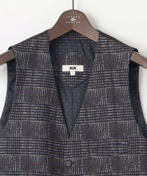 JOSEPH ABBOUD 【ストレッチ】フランネルジャージ ベスト ワイン系4