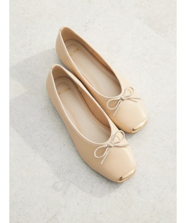 Green Parks ・ｍｉｎｉａ　トウキャップバレエシューズ Beige