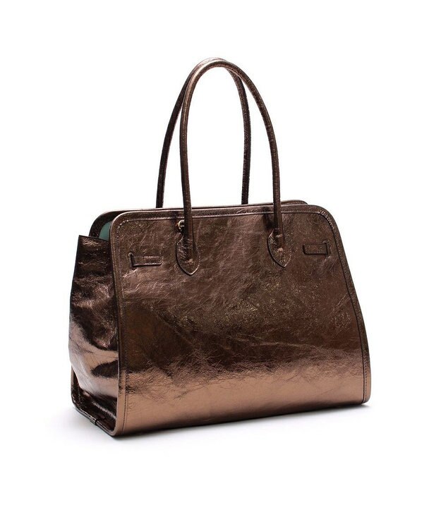 A.D.M.J. 【牛革】クラックメタル/イタリアンレザー前金具付トートL ブロンズ