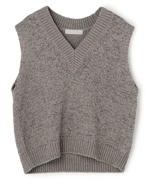 UNFILO テープヤーンニット ベスト チャコール